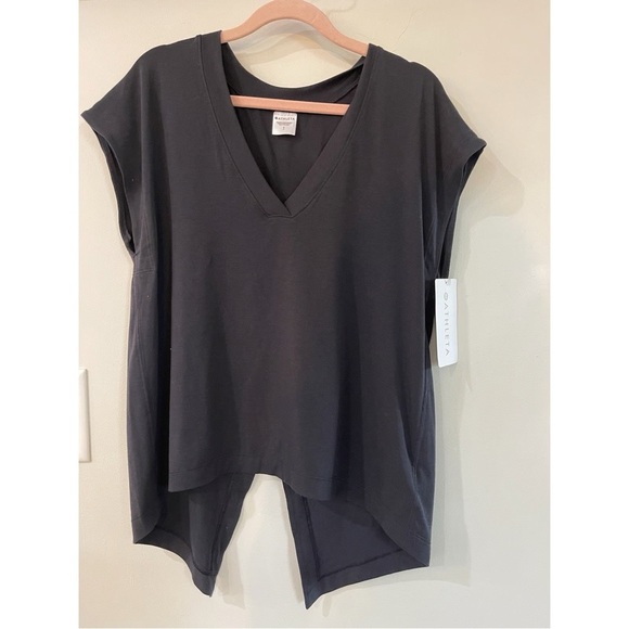 Athleta breezy crossback tee black NWT Size XL - Picture 1 of 8